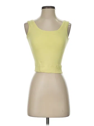 Pre-owned Athleta Tank Top Yellow Strapless Neckline Tops