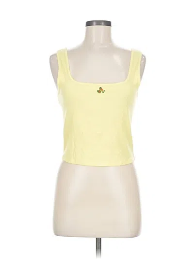 Pre-owned Athleta Tank Top Yellow Sweetheart Neckline Tops