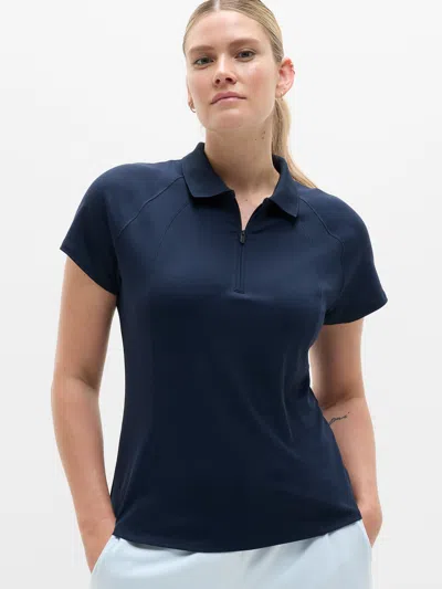 Athleta Tee Time Polo Short Sleeve In Blue