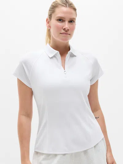 Athleta Tee Time Polo Short Sleeve In White