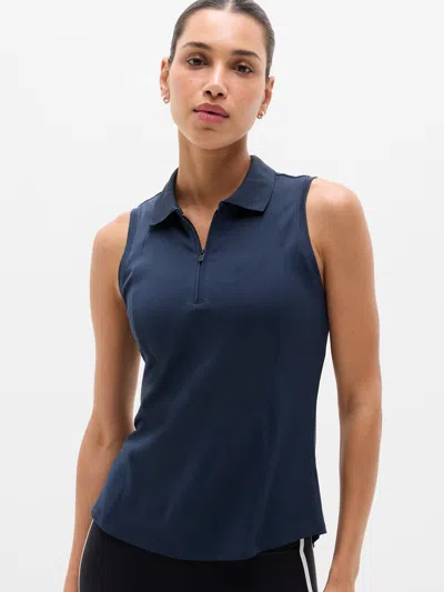 Athleta Tee Time Polo Tank In Black