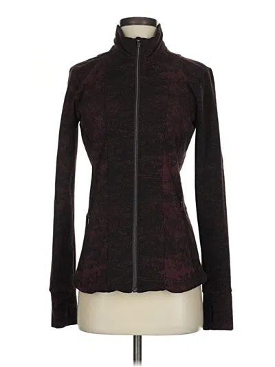 Pre-owned Athleta Track Jacket In Burgundy