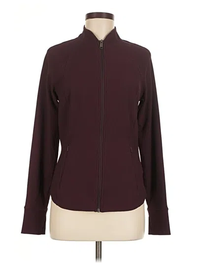 Pre-owned Athleta Track Jacket In Burgundy