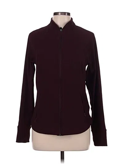 Pre-owned Athleta Track Jacket In Burgundy