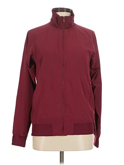 Pre-owned Athleta Track Jacket In Burgundy