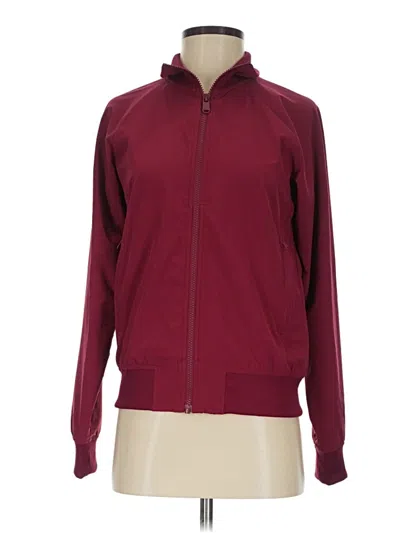 Pre-owned Athleta Track Jacket In Burgundy