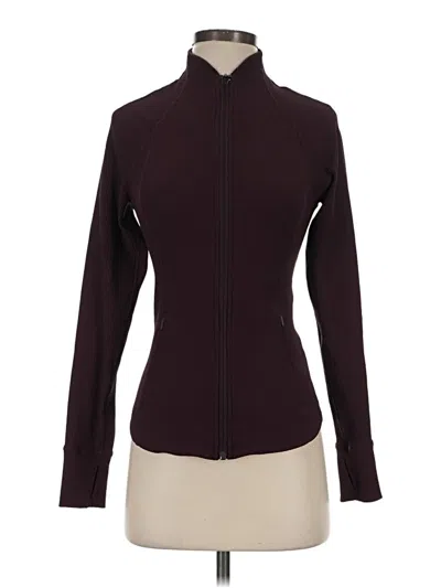 Pre-owned Athleta Track Jacket In Burgundy
