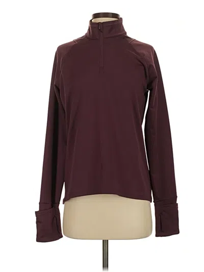 Pre-owned Athleta Track Jacket In Burgundy