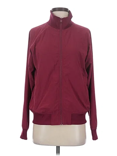 Pre-owned Athleta Track Jacket In Burgundy