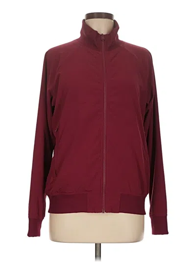 Pre-owned Athleta Track Jacket In Burgundy