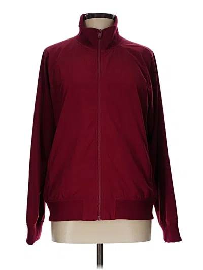Pre-owned Athleta Track Jacket In Burgundy