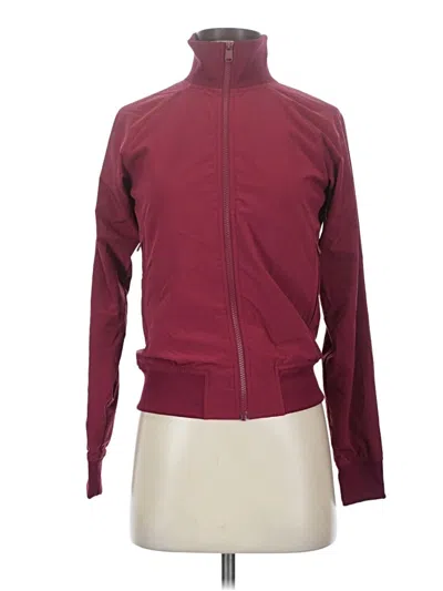 Pre-owned Athleta Track Jacket In Burgundy