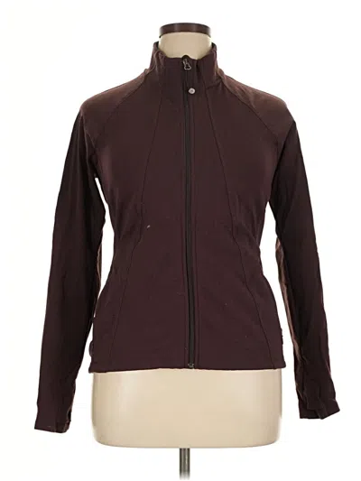 Pre-owned Athleta Track Jacket In Burgundy