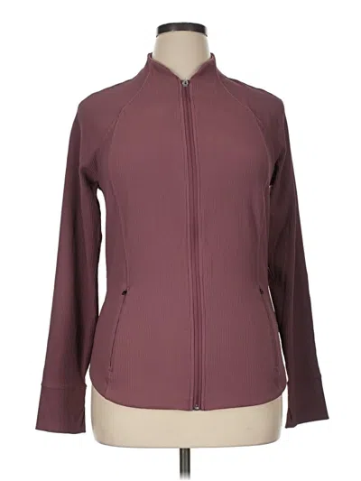 Pre-owned Athleta Track Jacket In Burgundy