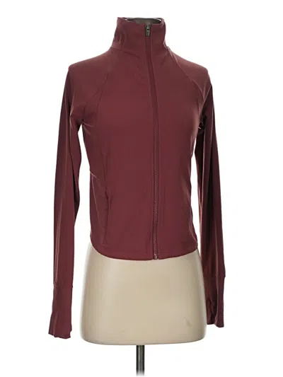 Pre-owned Athleta Track Jacket In Burgundy