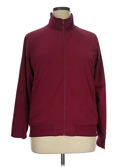 Pre-owned Athleta Track Jacket In Burgundy