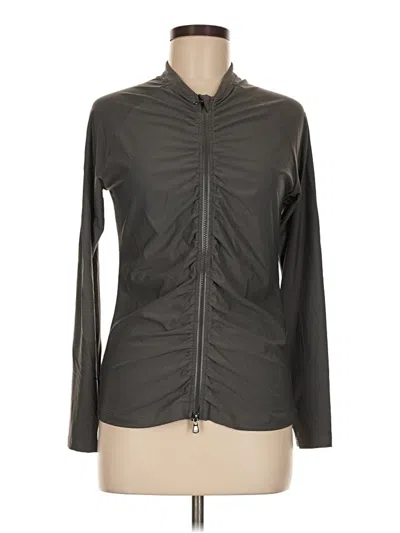Pre-owned Athleta Track Jacket In Gray