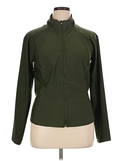 Pre-owned Athleta Track Jacket In Green