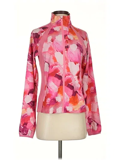 Pre-owned Athleta Track Jacket In Pink