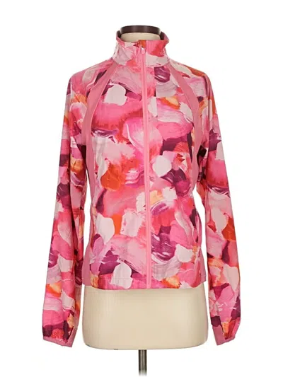 Pre-owned Athleta Track Jacket In Pink