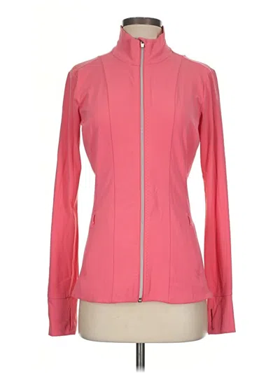 Pre-owned Athleta Track Jacket In Pink