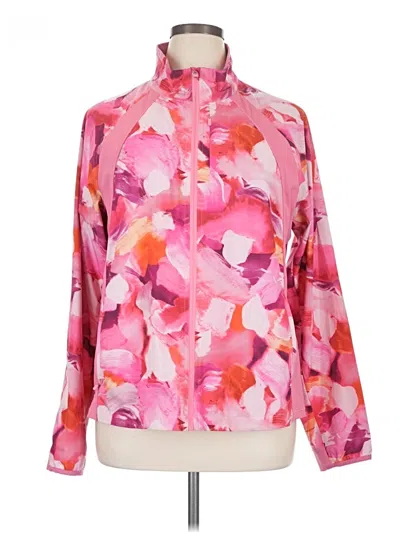 Pre-owned Athleta Track Jacket In Pink