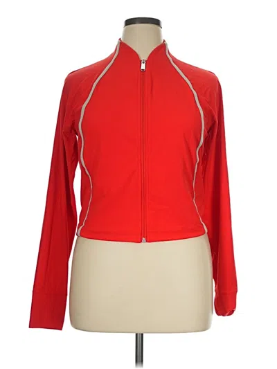 Pre-owned Athleta Track Jacket In Red