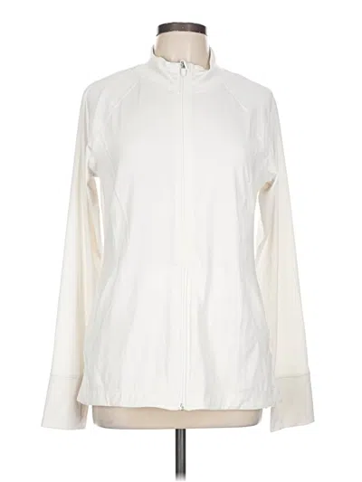 Pre-owned Athleta Track Jacket In White