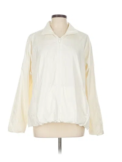 Pre-owned Athleta Track Jacket In White