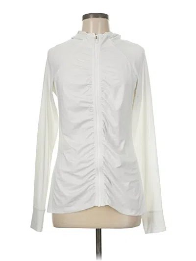Pre-owned Athleta Track Jacket In White