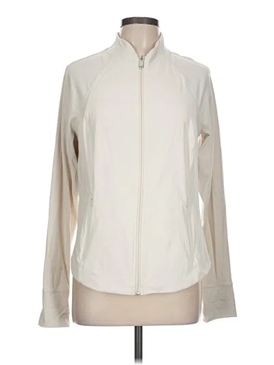 Pre-owned Athleta Track Jacket In White