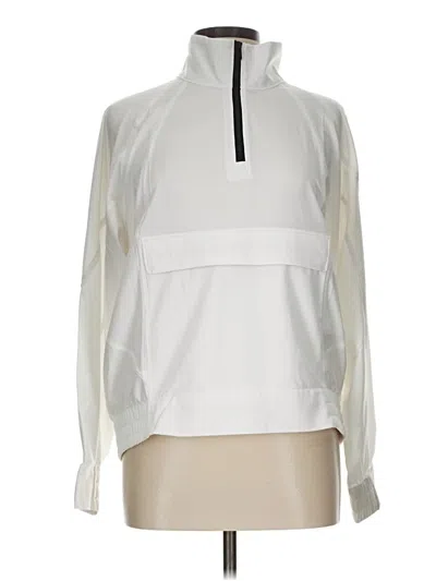 Pre-owned Athleta Track Jacket In White