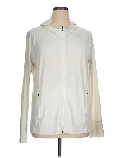 Pre-owned Athleta Track Jacket In White