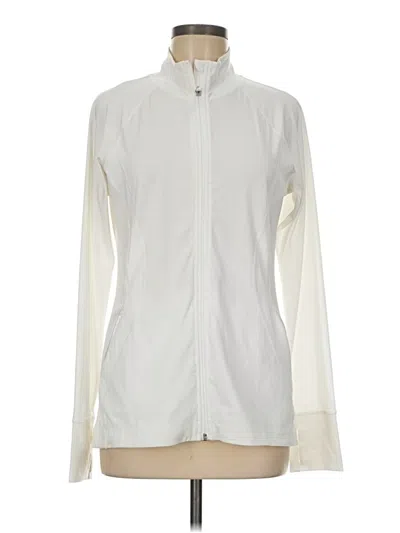 Pre-owned Athleta Track Jacket In White