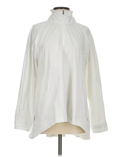 Pre-owned Athleta Track Jacket In White