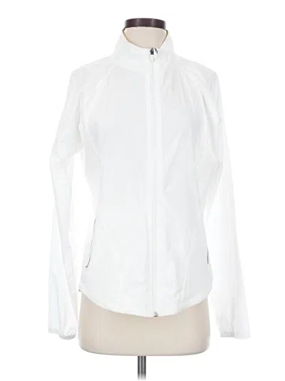 Pre-owned Athleta Track Jacket In White
