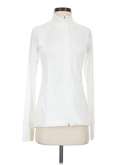 Pre-owned Athleta Track Jacket In White