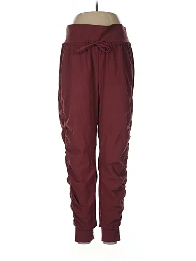 Pre-owned Athleta Track Pants In Burgundy