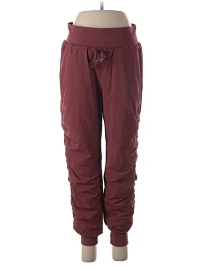 Pre-owned Athleta Track Pants In Burgundy
