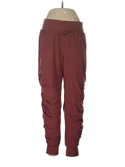 Pre-owned Athleta Track Pants In Burgundy