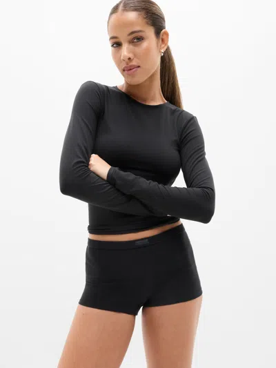 Athleta Tranquil Mid Rise Waffle Boys'hort In Black