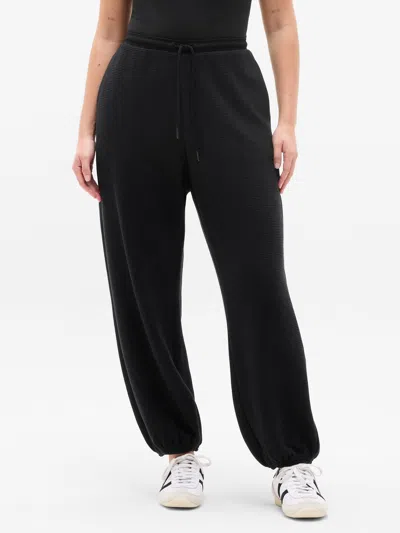 Athleta Tranquil Mid Rise Waffle Jogger In Black
