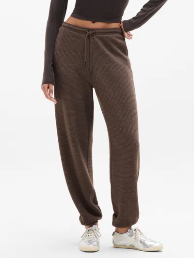 Athleta Tranquil Mid Rise Waffle Jogger In Brown