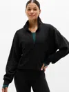 Athleta Tranquil Waffle 1/2 Zip Sweatshirt In Black