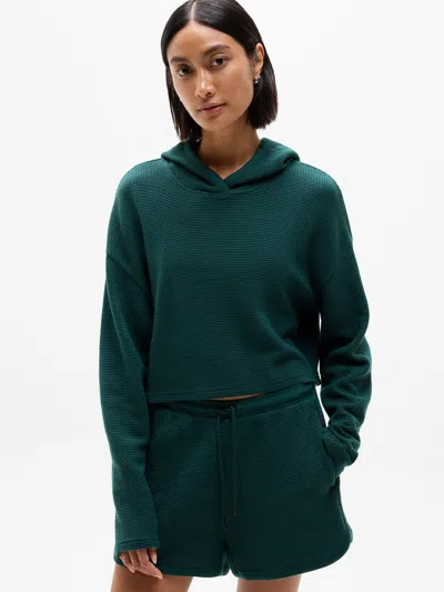 Athleta Tranquil Waffle Hoodie In Green