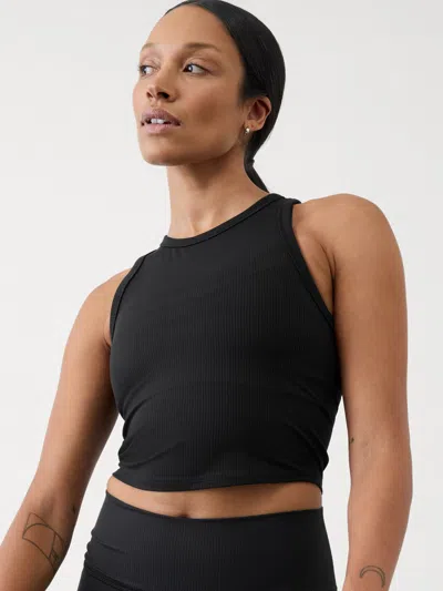 Athleta Transcend Crop Tank Rib In Black Rib
