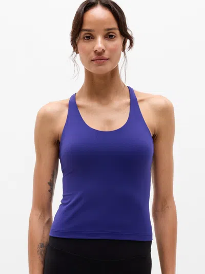 Athleta Transcend Crossback Built-in Bra Tank In Blue