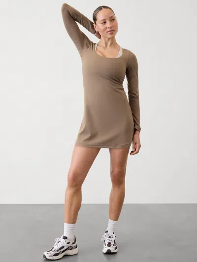Athleta Transcend Long Sleeve Dress In Pyrite