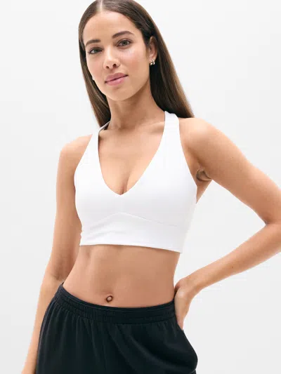 Athleta Transcend Longline Bra A-c In Bright White