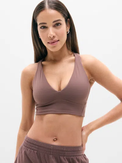 Athleta Transcend Longline Bra A-c In Brown